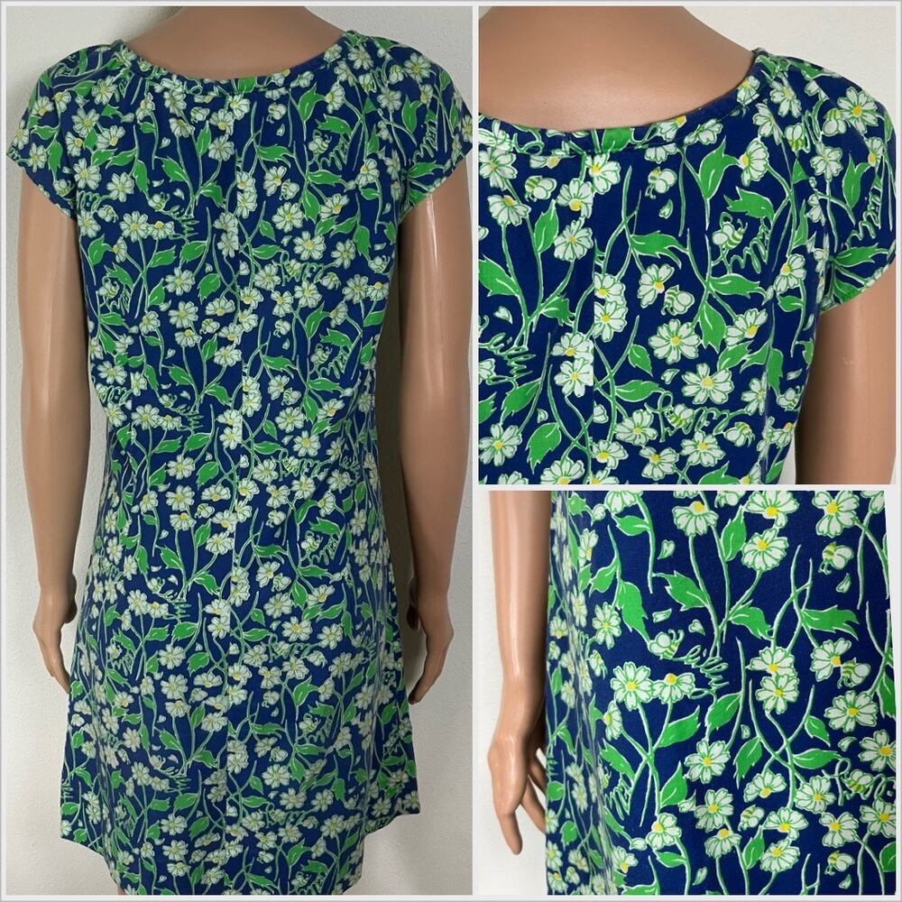 Vintage 70s Lilly Pulitzer Mini Dress Calomine Daisy Bumble Bee // Size Small - Picture 2 of 4